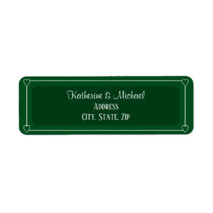 Étiquette Coeurs romantiques Moderne Vert foncé Simple Maria