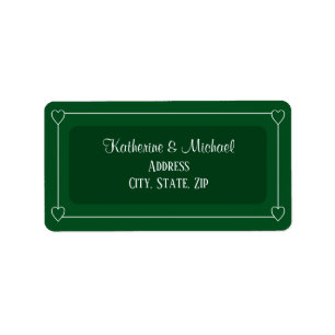 Étiquette Coeurs romantiques Moderne Vert foncé Simple Maria