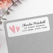 Étiquette Coeurs roses mignons écriture manuscrite adresse d