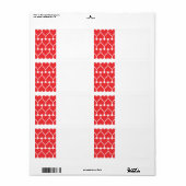 Étiquette Coeurs rouges (Feuille entière)