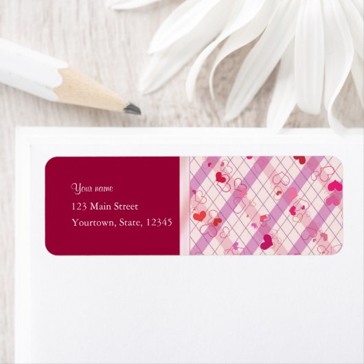 Étiquette Coeurs rouges (En situation)