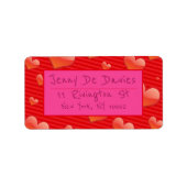 Étiquette Coeurs rouges (Devant)