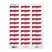 Étiquette Coeurs rouges élégants (Feuille entière)