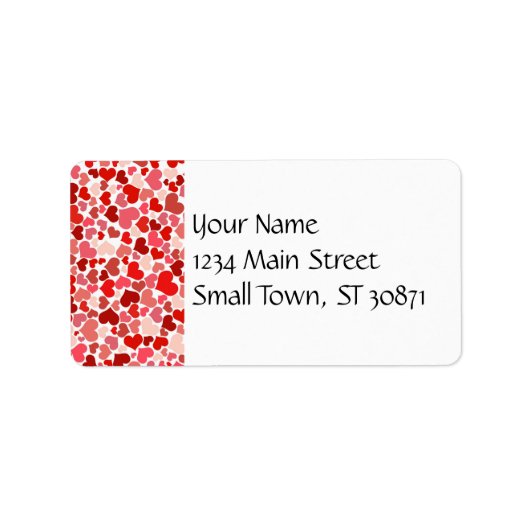 Étiquette Coeurs rouges roses Motif Saint Valentin cadeaux d (Devant)