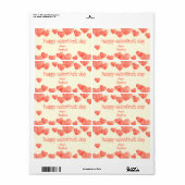 Étiquette Coeurs Saint-Valentin (Feuille entière)