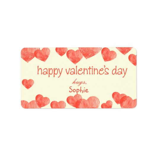 Étiquette Coeurs - Saint Valentin Cadeau Tgs (Devant)