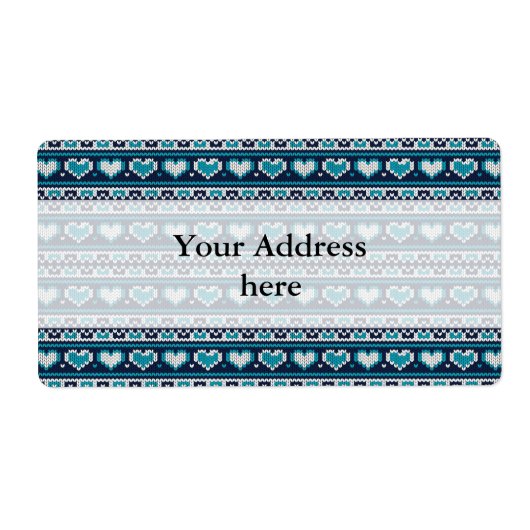 Étiquette Coeurs tricot sans couture motif 2 + vos idées (Devant)