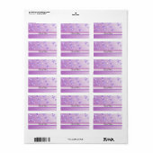 Étiquette Cœurs violets flottants (Feuille entière)