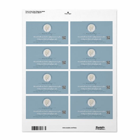 Étiquette Coiffeur Beauté Studi Lashes Gold Logo QR CODES (Feuille entière)