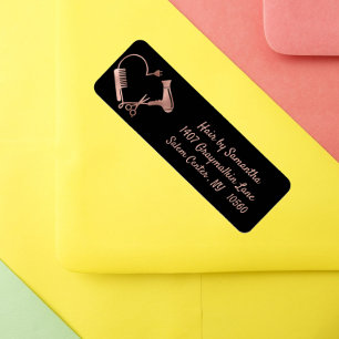 Étiquette Coiffeur Salon Coiffeur Barbier Rose gold adresse