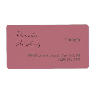 Étiquette Coiffeuse professionnelle couleur or rose clair