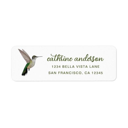 Étiquette Colibri (Devant)