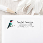 Étiquette Colibri à gorge rubis (En situation)