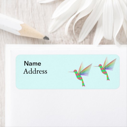 Étiquette Colibri arc-en-ciel (En situation)