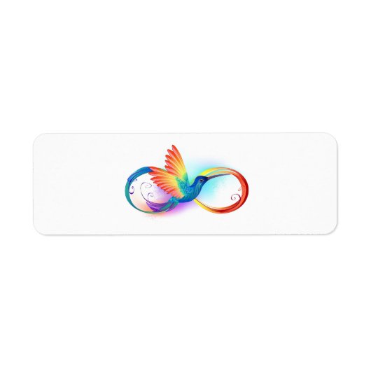 Étiquette Colibri arc-en-ciel avec symbole Infinity (Devant)