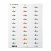 Étiquette Colibri arc-en-ciel avec symbole Infinity (Feuille entière)