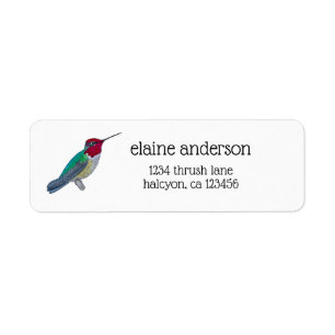 Étiquette Colibri d'Anna