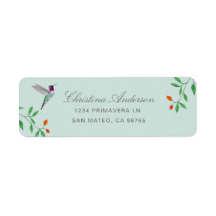 Étiquette Colibri de Californie Adresse