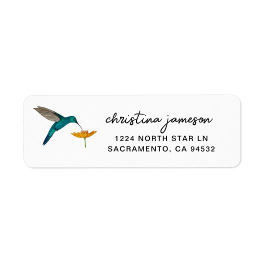 Étiquette Colibri et fleurs (Devant)