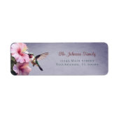 Étiquette Colibri et Hibiscus | Adresse du Mariage pourpre (Devant)