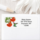 Étiquette Colibri Ruby Throsé sur trompette personnalisable (En situation)