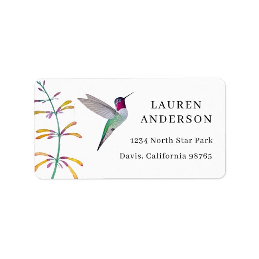 Étiquette Colibris Adresse (Devant)