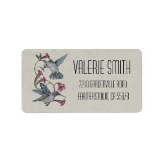 Étiquette Colibris et vigne