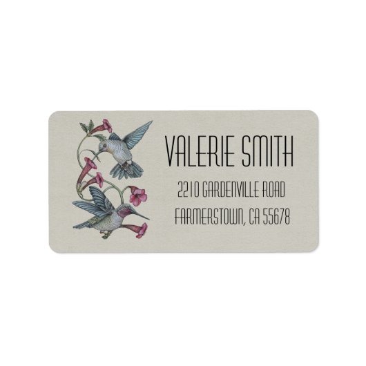 Étiquette Colibris et vigne (Devant)