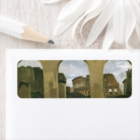 Étiquette Colisée vue à travers les Arcades à Rome, Italie (En situation)