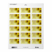 Étiquette Collage de fleurs d'Arnica jaune (Feuille entière)