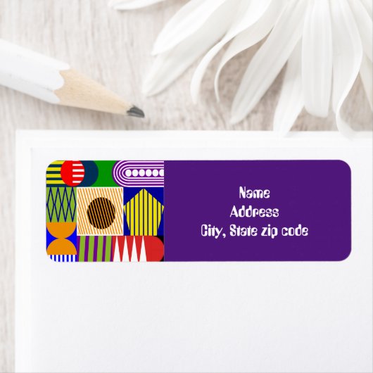 Étiquette Collage de forme Bauhaus (En situation)