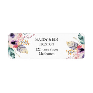 Étiquette Colle d'adresse Elegant Boho Wedding Collection