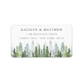 Étiquette Collection de Mariages de la forêt de pins d'aquar (Devant)