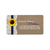 Étiquette Collection de Mariages de tournesol rustique - Mar (Devant)