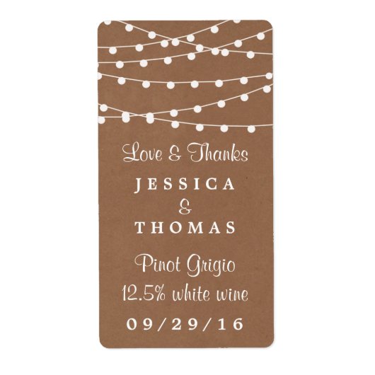 Étiquette Collection de Mariages Rustic Kraft (Devant)