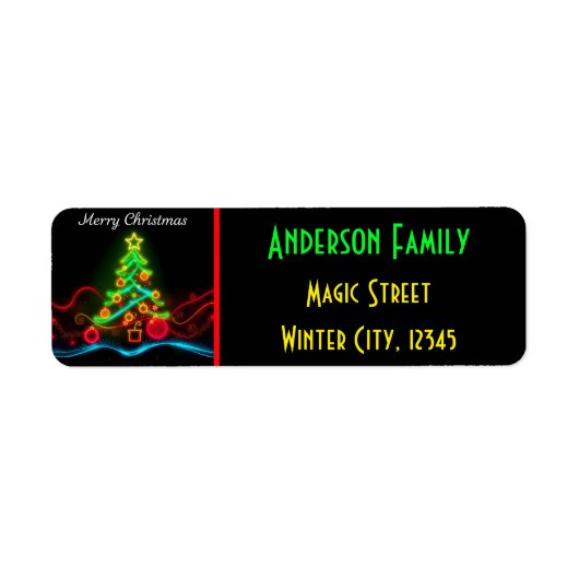 Étiquette Collection de Noël moderne Neon (Devant)