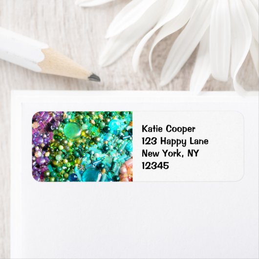 Étiquette Collection de perles colorées (En situation)