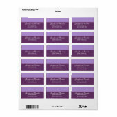 Étiquette Collection Mariage damassé de losange violet lavan (Feuille entière)
