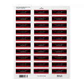 Étiquette Collection Mariage damassé en couleur rouge et bla (Feuille entière)