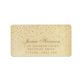 Étiquette Collection Vintage de Mariage Glam Gold Confetti (Devant)