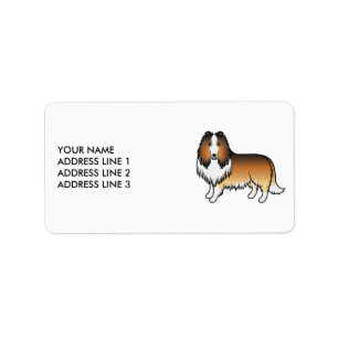 Étiquette Colley Rough Sable Chien de Dessin Animé Mignon &