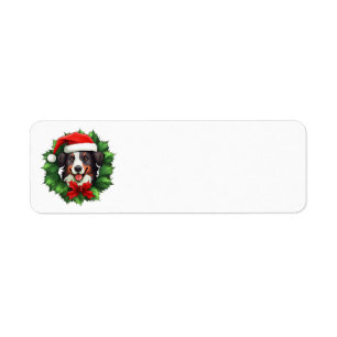 Étiquette Collie Christmas Wreath