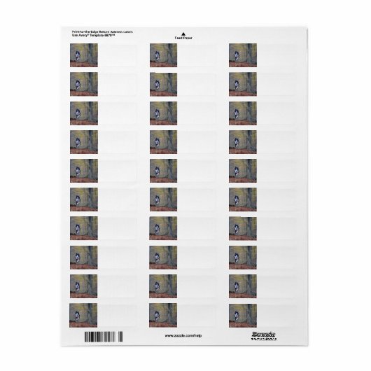 Étiquette collie frontière courant dans les bois (Feuille entière)