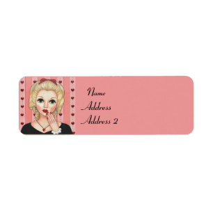 Étiquette Collier de coeur Fille Blonde Tête Vase Lèvres l