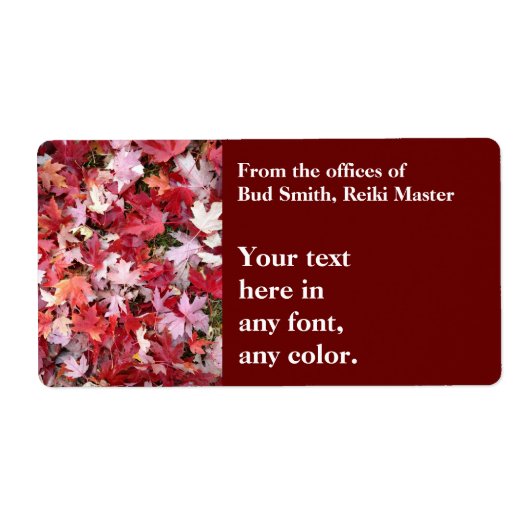 Étiquette Colonnes d'automne Feuille (Devant)