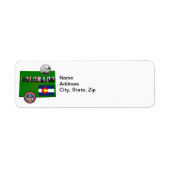 Étiquette Colorado Texte, Drapeau, Sceau, Trimestre, Carte (Devant)