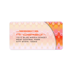 Étiquette Colorant rose Zig Zag Motif Mod Waves Adresse