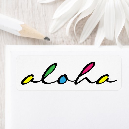 Étiquette coloré ALOHA (En situation)