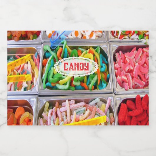 Étiquette coloré Candy Jar (Étiquettes simples)