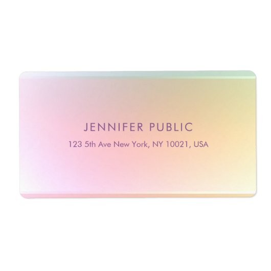 Étiquette Coloré Moderne Élégant Simple Modèle tendance (Devant)